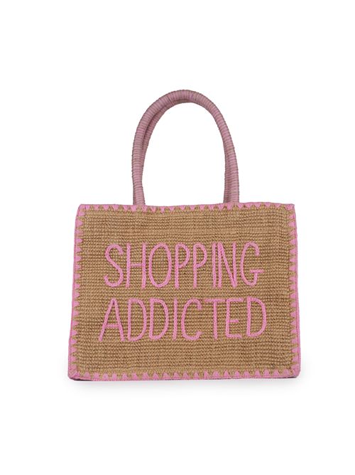 Borsa Vivian Juta beige con ricamo Shopping Addicted Mc2 Saint Barth | VIVIAN MID JUTE00155H SHOP 1221 EMB